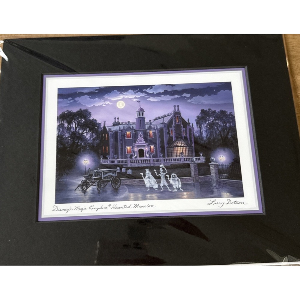 Disney Parks Larry Dotson Magic Kingdom Haunted Mansion Print 20" x 15" Ghosts